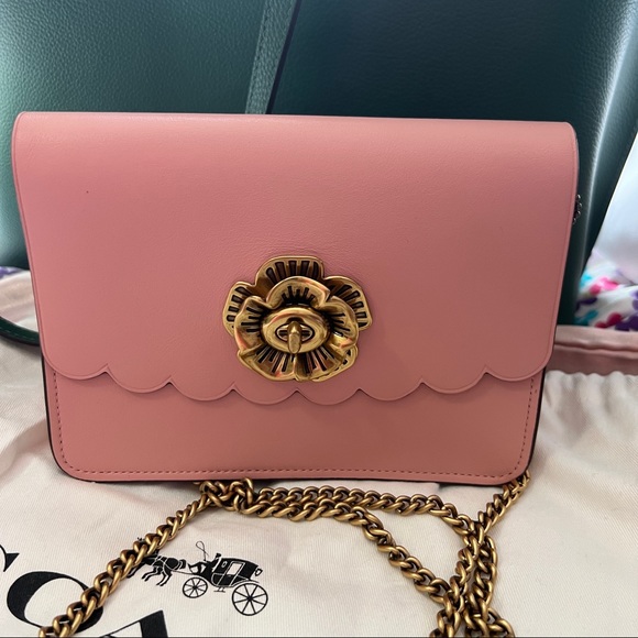 Coach mini bower crossbody bag with tea rose turnlock closure - Picture 5 of 7